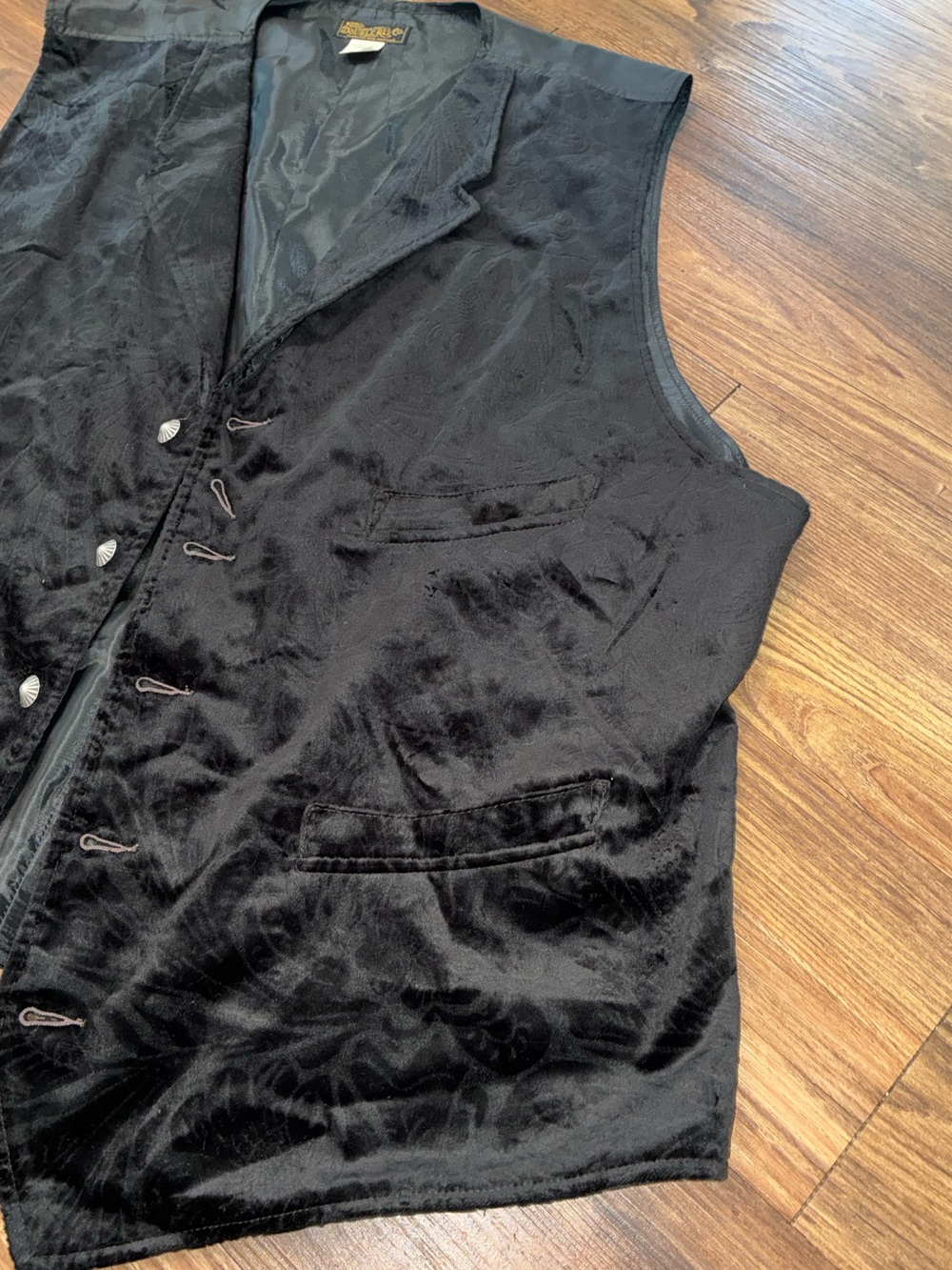 RRL Floral Flocked Velvet Notch-Lapel Vest - Picture 5 of 15